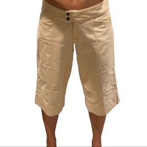 Cute Rusty Corduroy Cream Capri Flared Pants